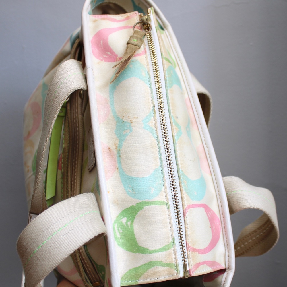 Coach Y2K Vintage NO A06K-247 Hampton Scribble Signature  Monogram Tote Bag - Picture 11 of 12